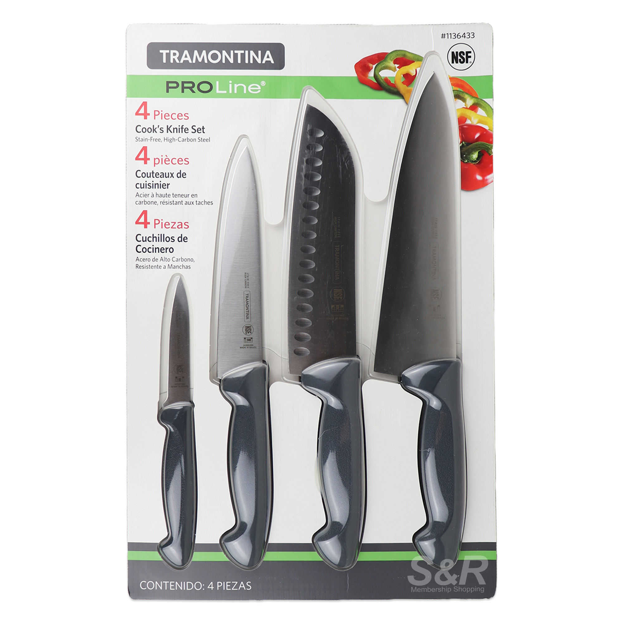 Tramontina Pro Line Cook's Knife Set 4pcs
